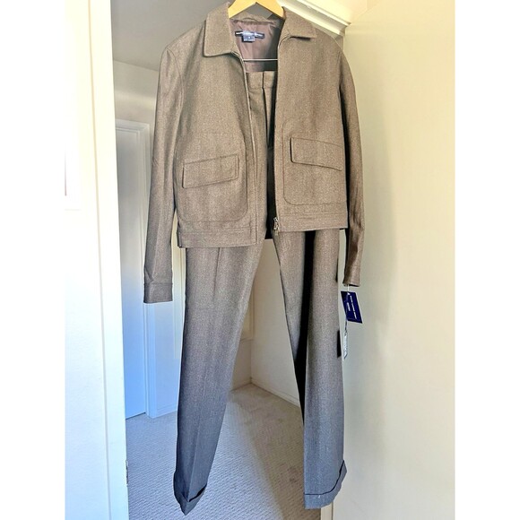 VTG Ralph Lauren Sport Wool Blazer 8 Brown Stretch New Modernist Style 31891 2V - Picture 2 of 16